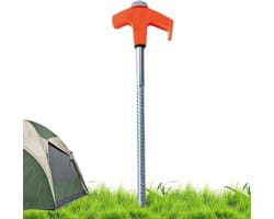Grondankers - Tentharingen Schroef - Kamperen Buiten - Zichtbaar Materiaal - 20 cm - Oranje