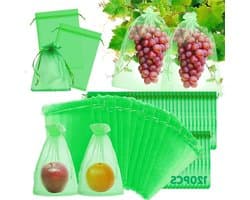 Beschermhoezen Fruit - Netzakjes Tassen - Fruit Beschermen - Ademend Organza Materiaal - 120 Stuks - Transparant