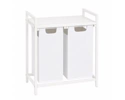 Begryf Wasmand - metaal stof - wit 92 l - 2 wakken - bovenplank - 73 x 33 x 71 cm - 92l
