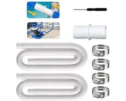 Zwembadslang 32 mm (1,25 inch) – Vervangende slang (lengte 100 cm + 4 metalen klemmen) – Accessoire voor zwembadpompen en filtersystemen voor opzetzwembaden – Geschikt voor Intex-modellen 300 GPH en 530 GPH