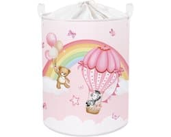 wasmand, dieren, regenboog, voor jongens en meisjes, opvouwbaar, opbergmand, speelgoed, kleding, voor badkamer, slaapkamer, ballon, 63 l