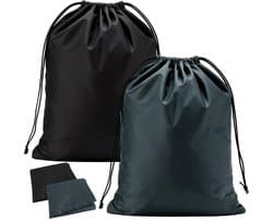 Thijox - 2 Stuks Waszakken voor Op Reis, 91 x 61 cm, Waterdichte Grote Waszakken, Opvouwbare Waszak met Trekkoord, Ideaal voor Camping en Slaapzaal, Z