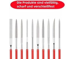 Mini diamantvijlen set 20 stuks 2 x 100 mm voor metaal, glas, steen, hout.