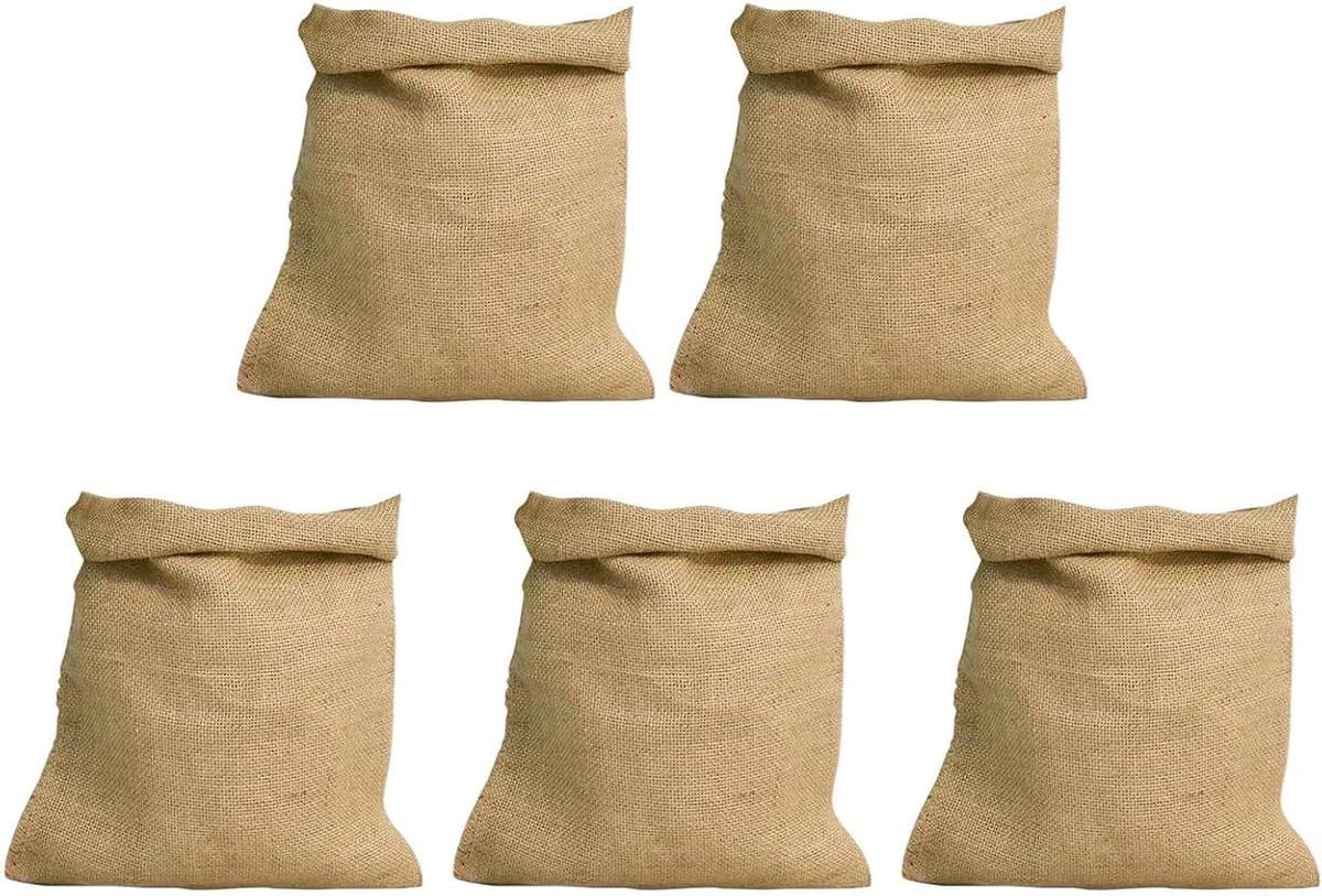 Jute zakken - Natuurlijke opbergzak - Opslag groenten - Ademend materiaal - 40x60 cm - Bruin — afbeelding 1