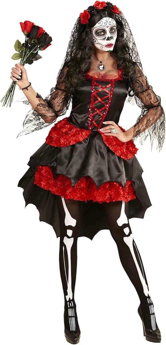 WIDMANN MILANO Party Fashion - Bruidskostuum, Dia De Los Muertos, jurk, Dag van de Doden, Halloween — afbeelding 1