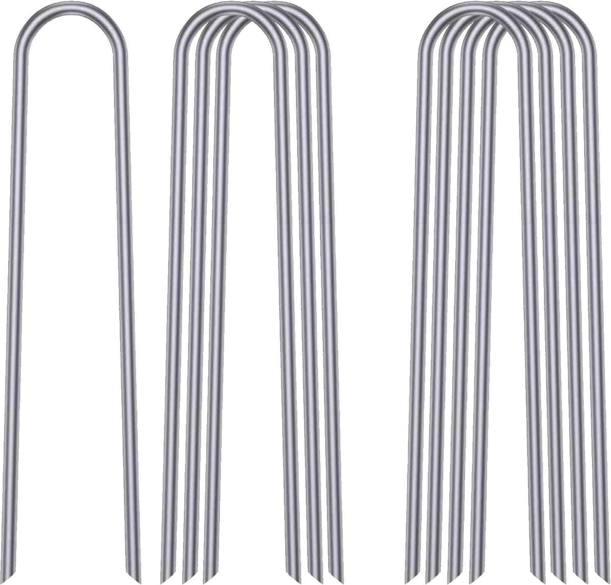 12 Inch Trampoline Anker Kit - 8 Stks U Type Sharp Ends Trampoline Pinnen - Gegalvaniseerd Staal Ground Pegs - Heavy Duty Voetbal Net Pegs - Swing Pegs - Trampoline Veiligheid Pins — afbeelding 1
