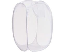 Wasmand flexibel/opvouwbaar - wit - nylon - 36 x 36 x 58 cm - 64 liter