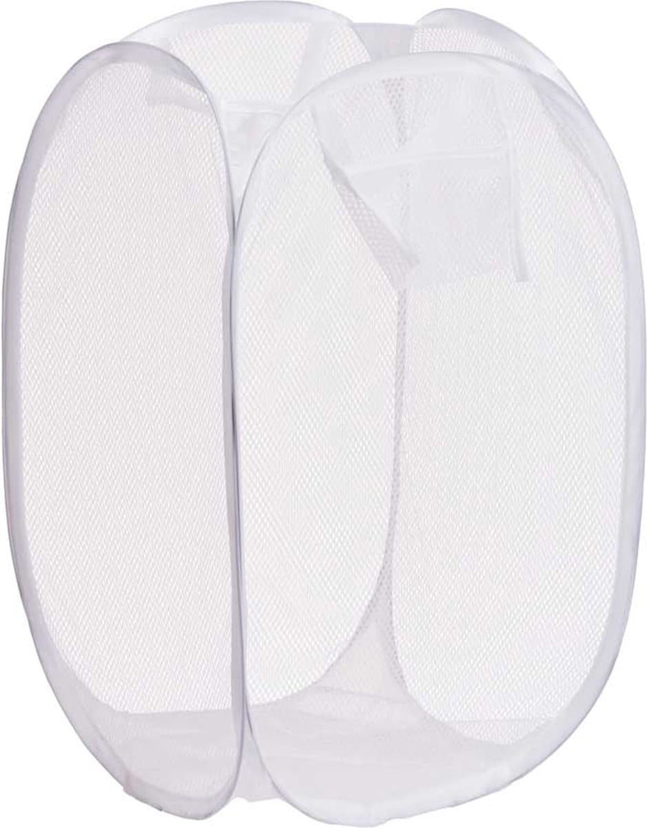 Wasmand flexibel/opvouwbaar - wit - nylon - 36 x 36 x 58 cm - 64 liter — afbeelding 1