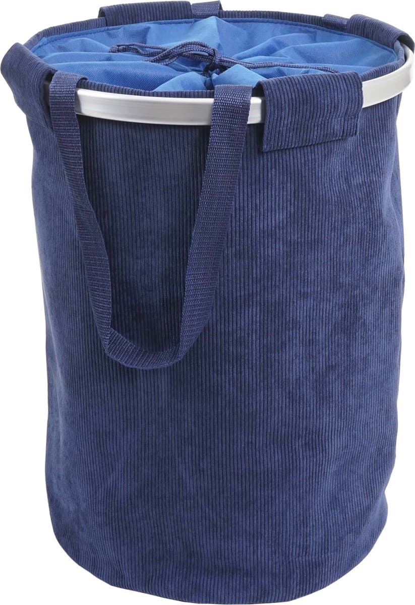 Wasmand MCW-C34, Wasmand Waszak Wasmand met trekkoord, handvat 55x39cm 65l ~ koord blauw — afbeelding 1