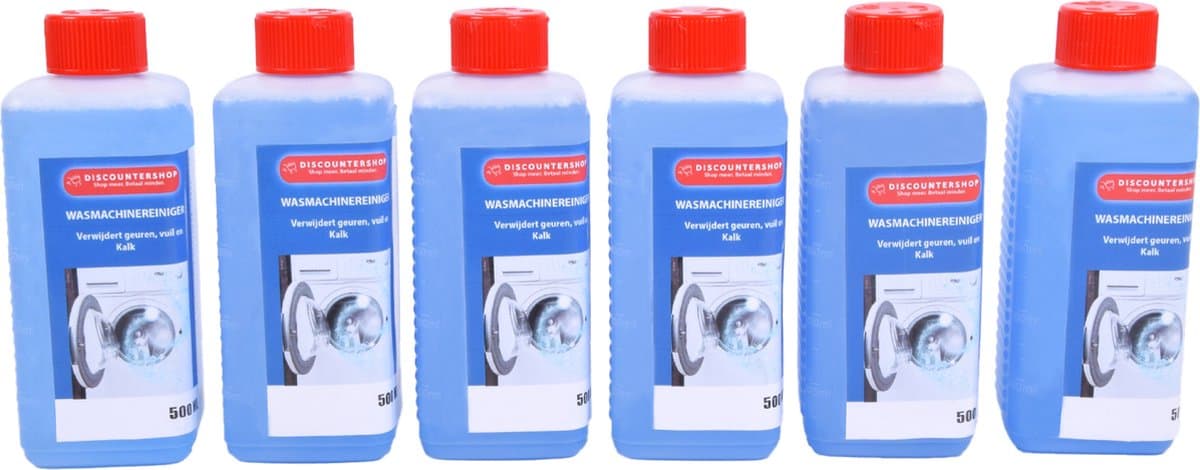 Wasmachinereiniger Strong 500ml - Set van 6 - Anti-Kalk Multireiniger voor Effectieve Onderhoud van Wasmachine - Blauw - Kunststof - Huishouden — afbeelding 1