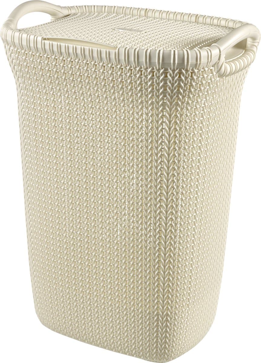 Curver Knit Wasmand met deksel - 57L - Oasis White — afbeelding 1