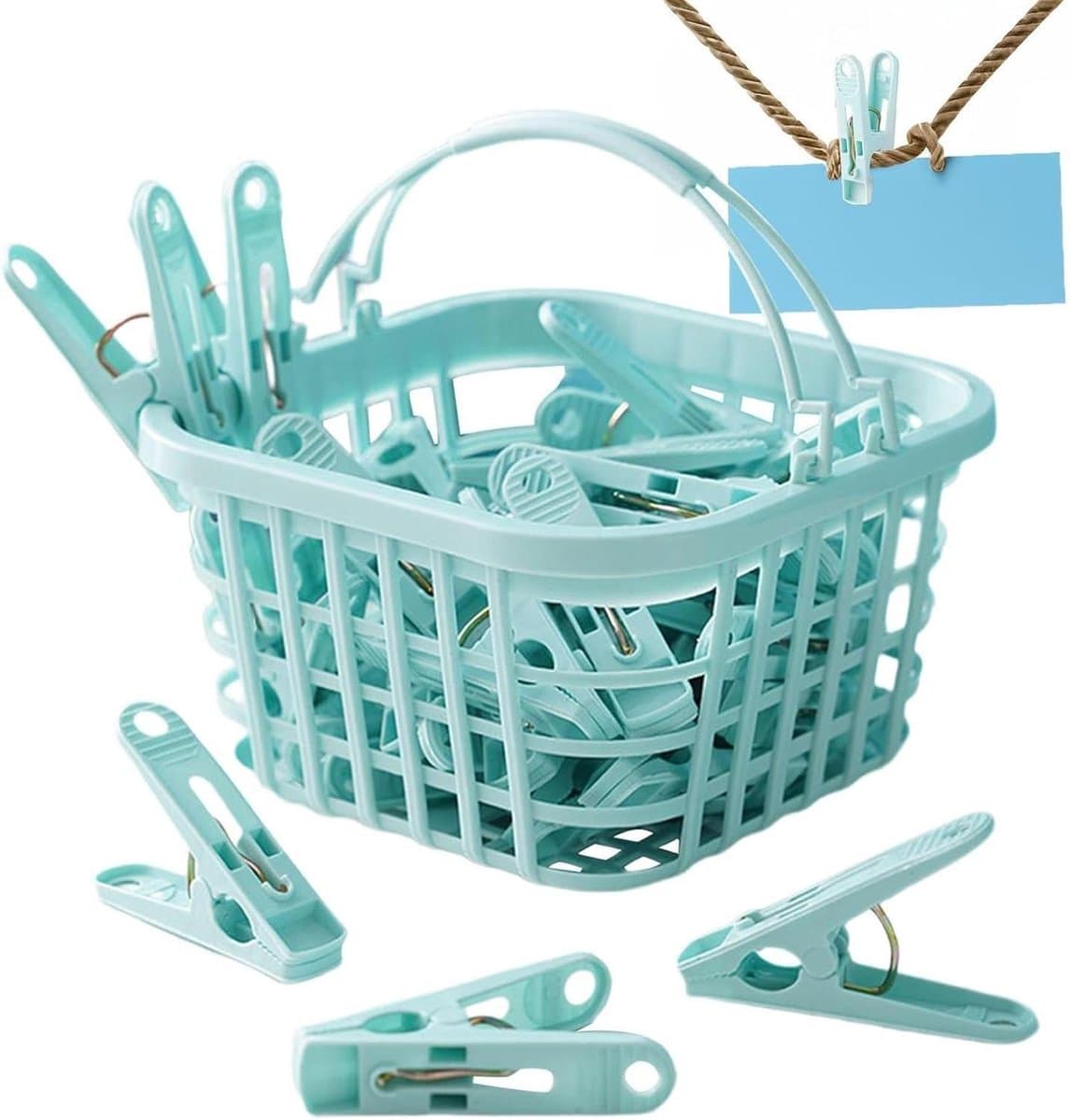 Wasknijpers - Kledingclips - Kleding Drogen - Windbestendig Ontwerp - 30 Stuks - Blauw — afbeelding 1