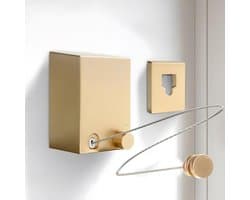 Intrekbare Waslijn - Reiswaslijn Roestvrij Staal - Kleding Drogen - Anti Doorzakken Vergrendeling - 4.2 Meter - Goud