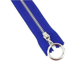 Metalen vervangende naaiende nylon ritsen, 5 stuks metalen ritsen sterke ritsen kleurrijke ritsen(Blue,Open End 50Cm)