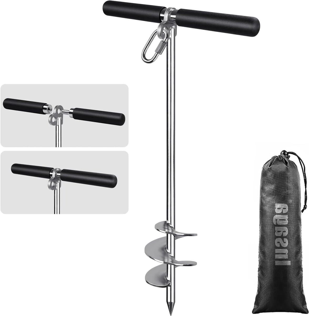 Grondanker - Huisdieranker Hameranker - Huisdieren Vastzetten - Extra Lange Spiraal - 66cm Lengte — afbeelding 1