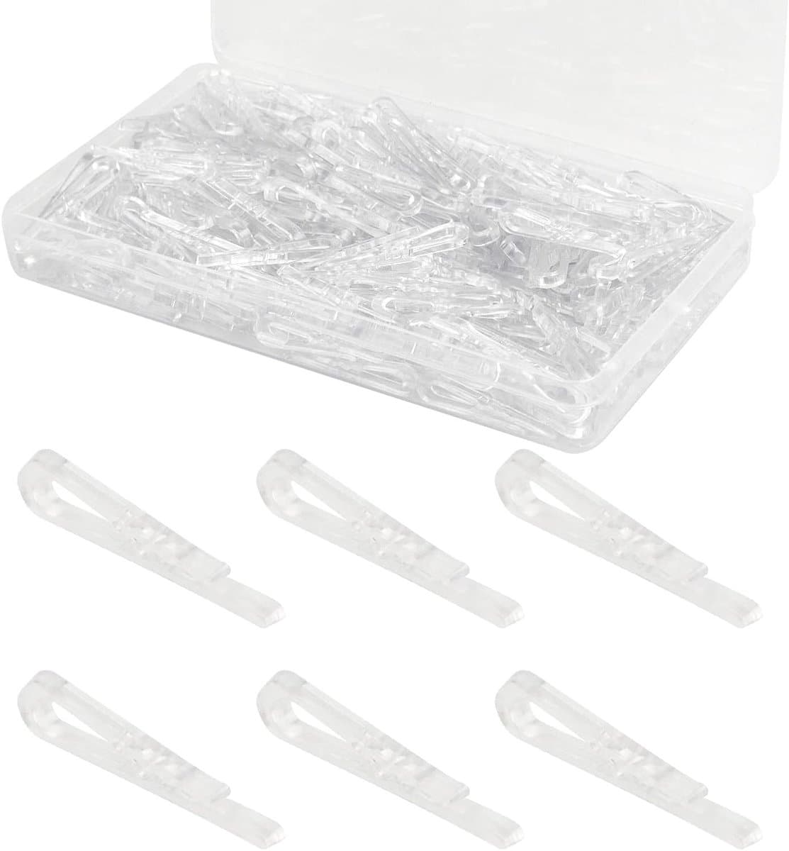 300 Stuks Transparante Kledingknijpers U Vormige Krokodillenclips voor Kleding, Sokken en Dekens — afbeelding 1