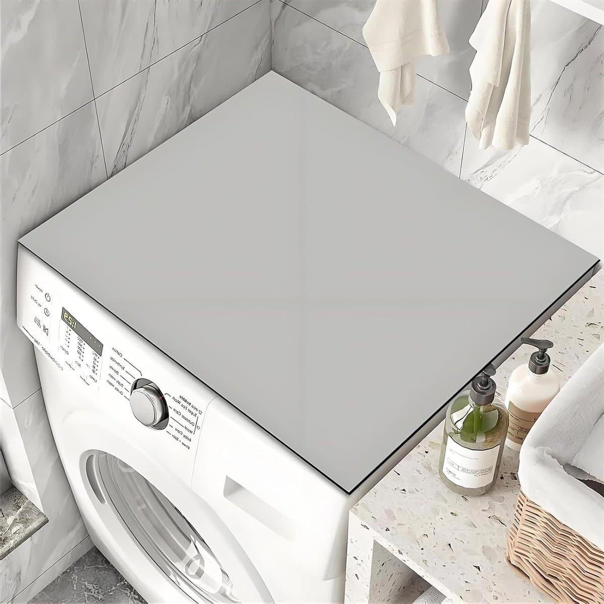 Wasmachine Mat - Onderlegger Apparaat - Apparaten Beschermen - Antislip Rubberen Zool - 60 x 60 cm - Lichtgrijs — afbeelding 1