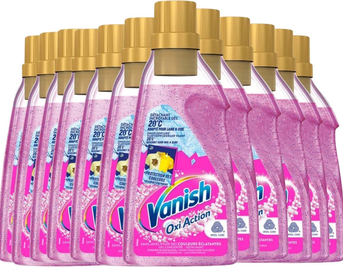 Vanish Oxi Action Wasbooster Gel – Vlekverwijderaar – 12 x 750 ml – Nieuwe Formule – Zonder Bleekmiddel – Anti-Geuroplossing – Geschikt voor Wol & Zijde — afbeelding 1