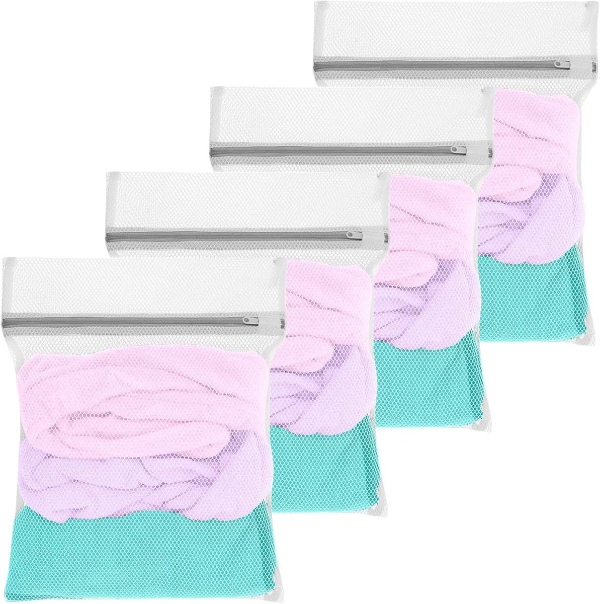 Set van 4 Herbruikbare Wasnetten met Rits - Duurzame Waszakken voor Fijne Was, Ideaal voor Kleding, Ondergoed en Sokken - 30 x 40 cm — afbeelding 1