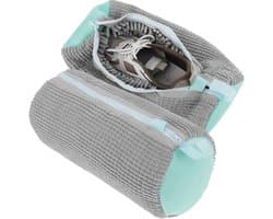 2 stuks schoenen waszak, waszak, schoenen voor wasmachine, draagbaar, met ritssluiting, waszak voor gymschoenen, loopschoenen (grijs)