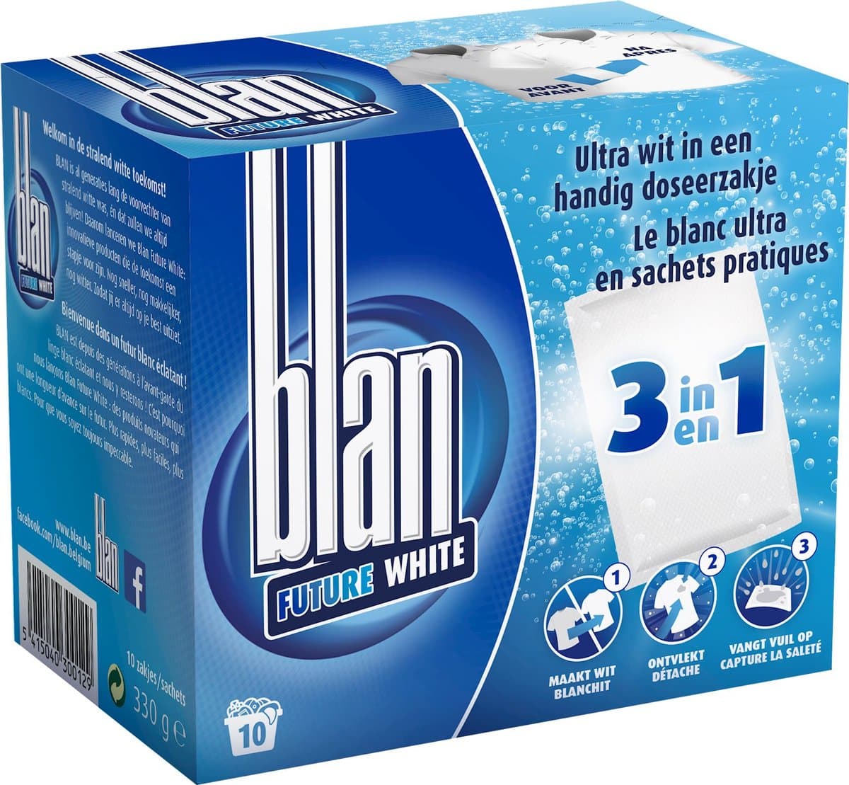 Blan Future white 3in1 doseerzakjes Witte was - 10 zakjes — afbeelding 1