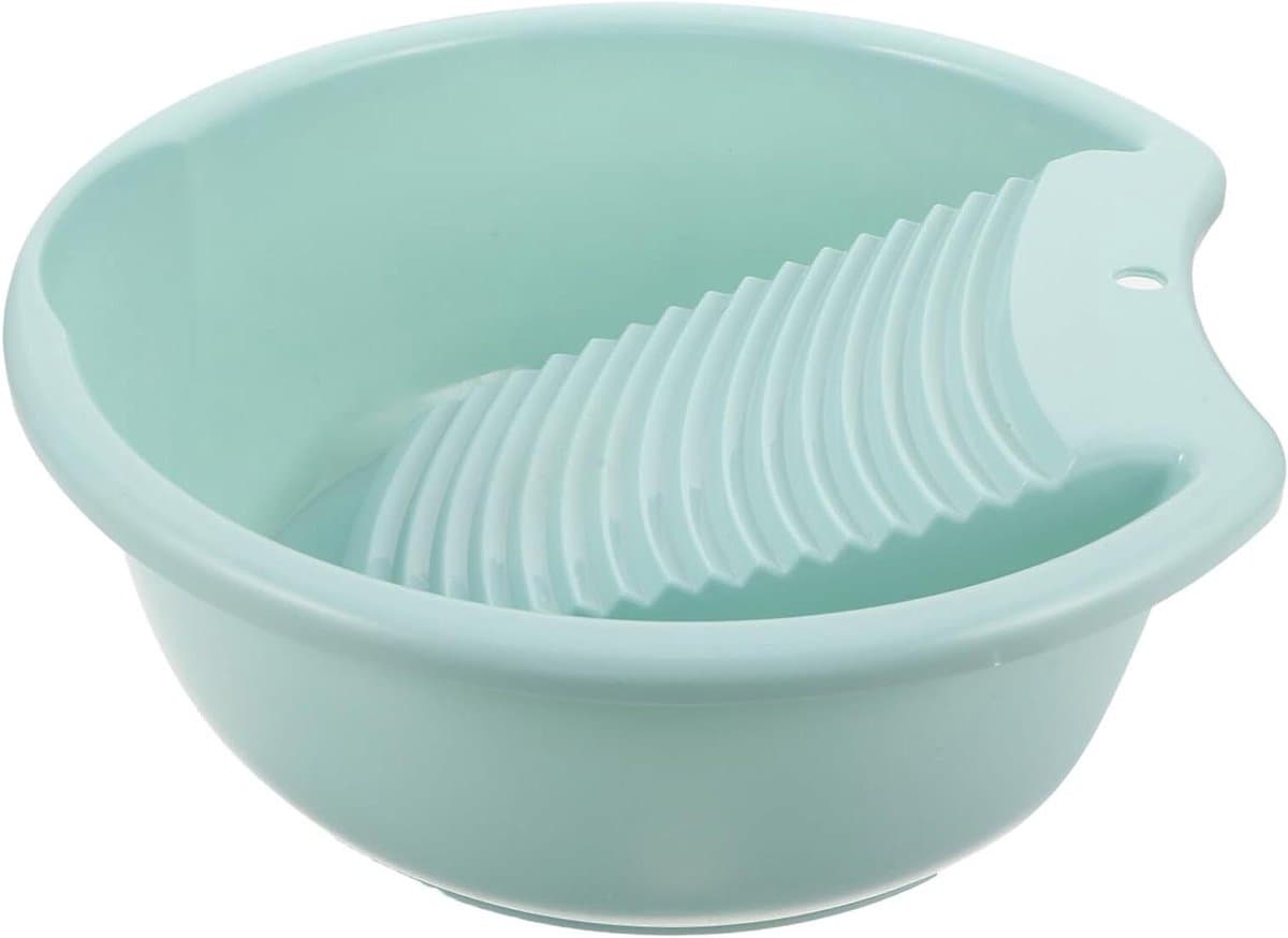 Draagbare Wasbak - Handwasbak Wasbord - Delicate Kleding Wassen - Geïntegreerde Wasplank - 37x34x13.5cm - Blauw — afbeelding 1