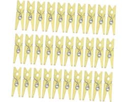 Mini Wasknijpers - Kleine Clips - Huisdecoratie Knutselen - Veerbelaste Klem - 100 Stuks - Geel