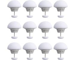 12 paddenstoelvormige dekbedovertrekclips, antislip, voor het stevig vastzetten van het dekbedovertrek, met één klik te ontgrendelen, geschikt voor dekens, lakens, gordijnen, sokken en matrashoezen (wit).