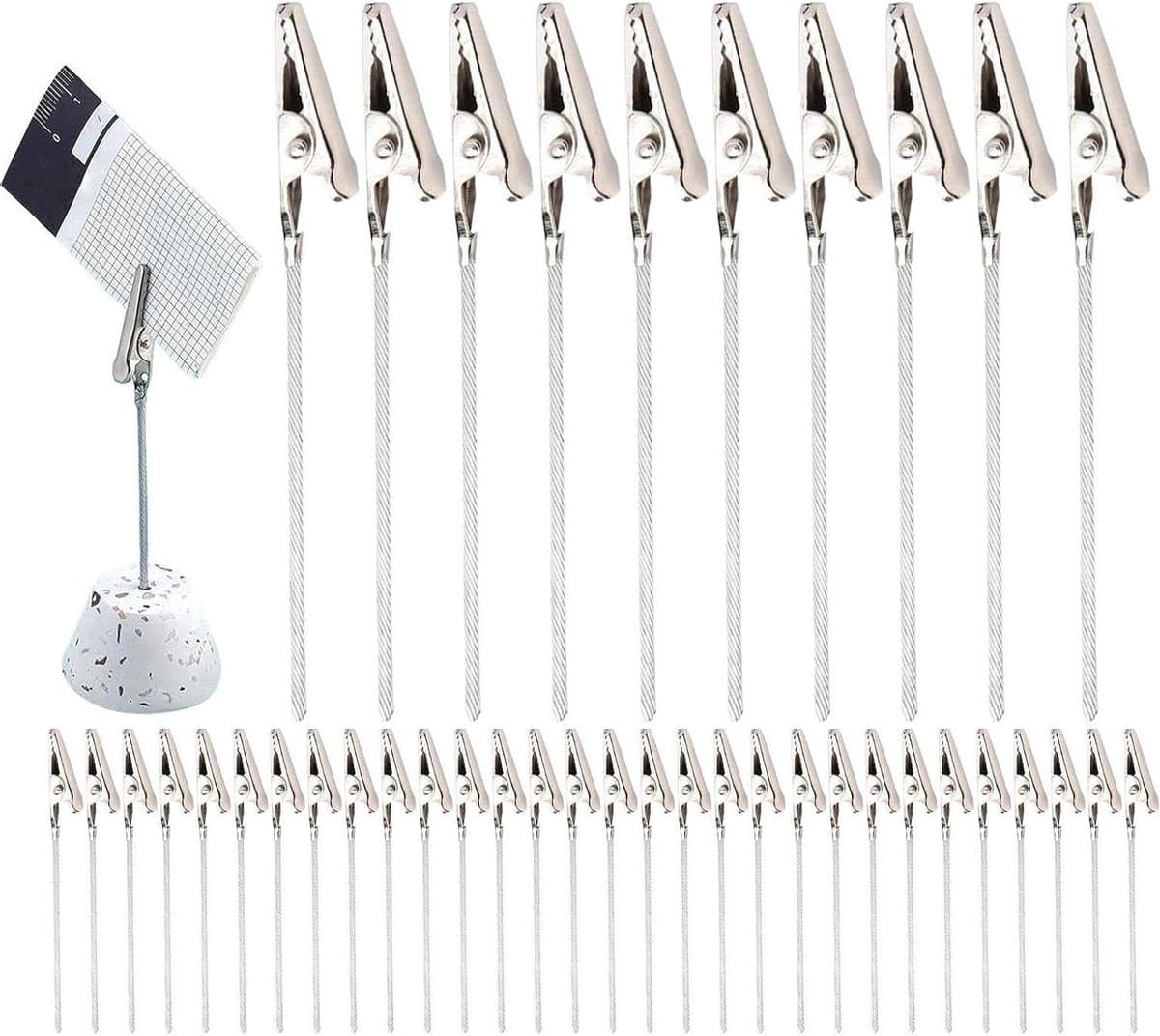 Krokodillenclips - Fotoclips Stokje - DIY Fotodisplays - Stevig Metalen Clips - 40 Stuks - Enkel attribuut — afbeelding 1
