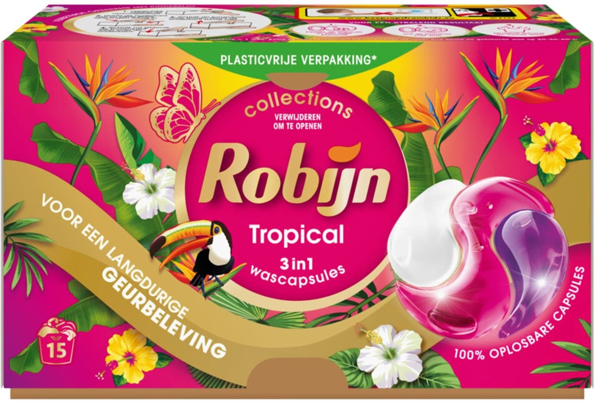 Robijn Wascapsules 3-in-1 Tropical 15 stuks — afbeelding 1