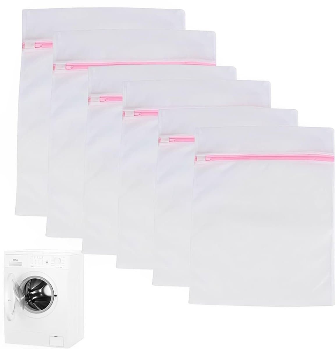 Dailygoods- Waszak 6-delig - Waszakken voor wasgoed - Waszak met ritssluiting - Wasnet groot/medium/klein - Bescherming voor delicate kleding - Duurzaam en robuust — afbeelding 1