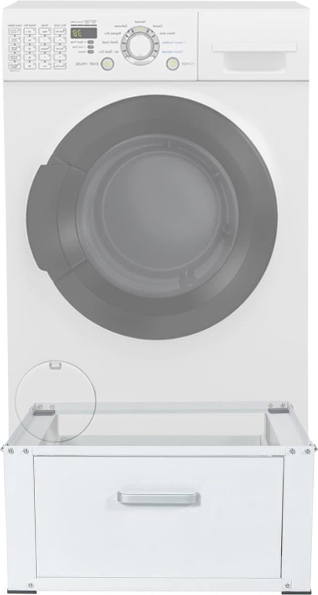 Thuys – Wasmachine Verhoger – Met Lade – Sokkel Met Laadcapaciteit tot 150 KG – Kast – Ombouw – Wasmachineverhoger – 63 x 31.5 x 54 cm – Wit — afbeelding 1