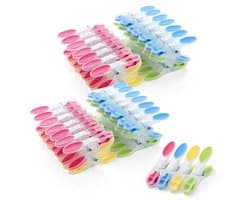 Wasknijpers 60 Stuks - Kunststof met Antislip Siliconen - Meerkleurige Wasknijpers voor Ondergoed, Broeken, T-shirts en Sokken