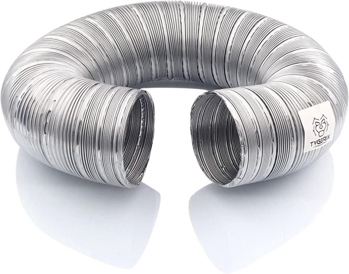 Flexibele Aluminium Afvoerslang 70mm - Uitschuifbaar 1,2m voor Afzuigkap, Fornuis en Ventilatie — afbeelding 1