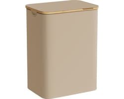 SONGMICS - Wasmand - Wasmand met Deksel - 2 Vakken - Uitneembare Waszak - Opvouwbaar