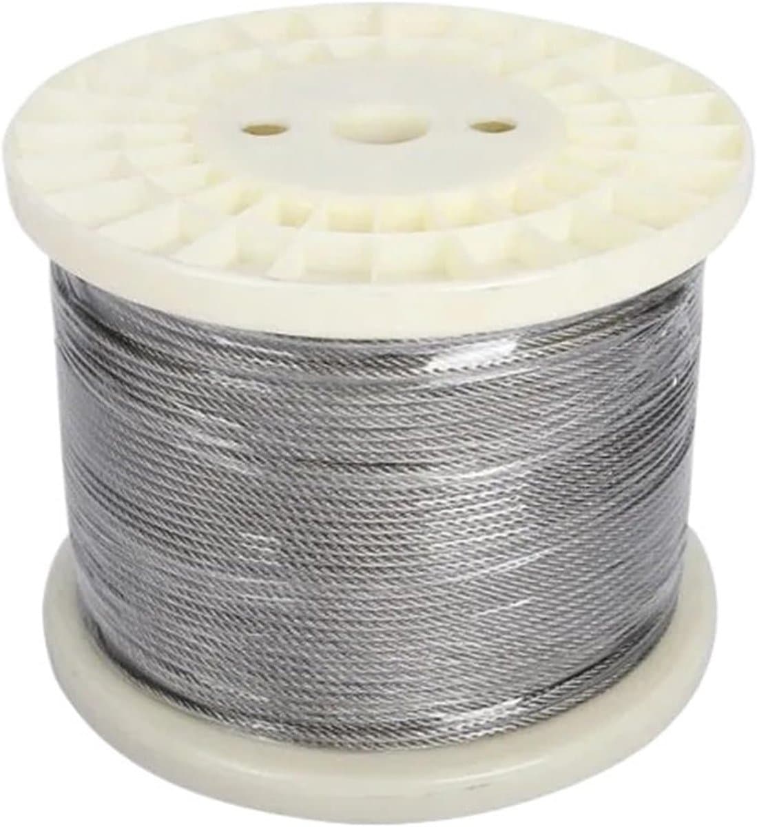 Roestvrijstalen Kabel - Staaldraad Waslijn - Buiten Ophangen - 7x7 Strengen Constructie - 10 Meter 2mm - Zilverkleurig — afbeelding 1