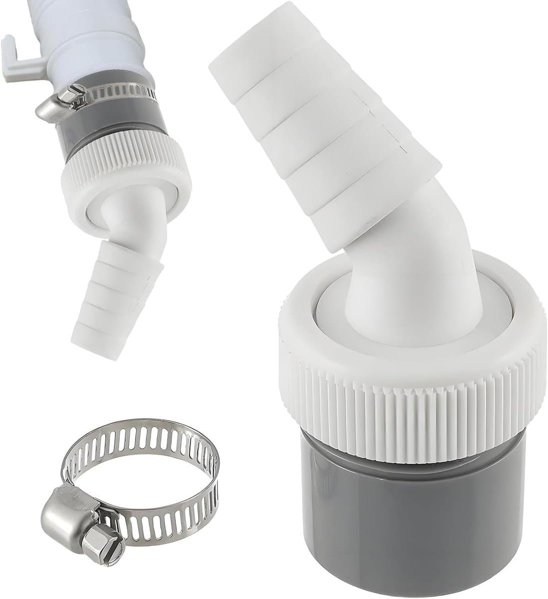 MK Stoer -Afvoerset wasmachine - Afvoeradapter - 40mm buis - Slangklem - Inlaatstuk 19-24 mm - Afvoer wasmachine - Wasmachineaansluiting - Geschikt voor vaatwasser, droger - Zwart - Waschmachine. — afbeelding 1