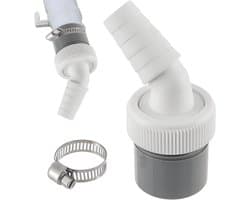 MK Stoer -Afvoerset wasmachine - Afvoeradapter - 40mm buis - Slangklem - Inlaatstuk 19-24 mm - Afvoer wasmachine - Wasmachineaansluiting - Geschikt voor vaatwasser, droger - Zwart - Waschmachine.