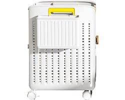 Wasmand met wielen - Opvouwbare mand - Ruimtebesparend opbergen - Compact kubusontwerp - 355 x 315 x 375 cm - Wit