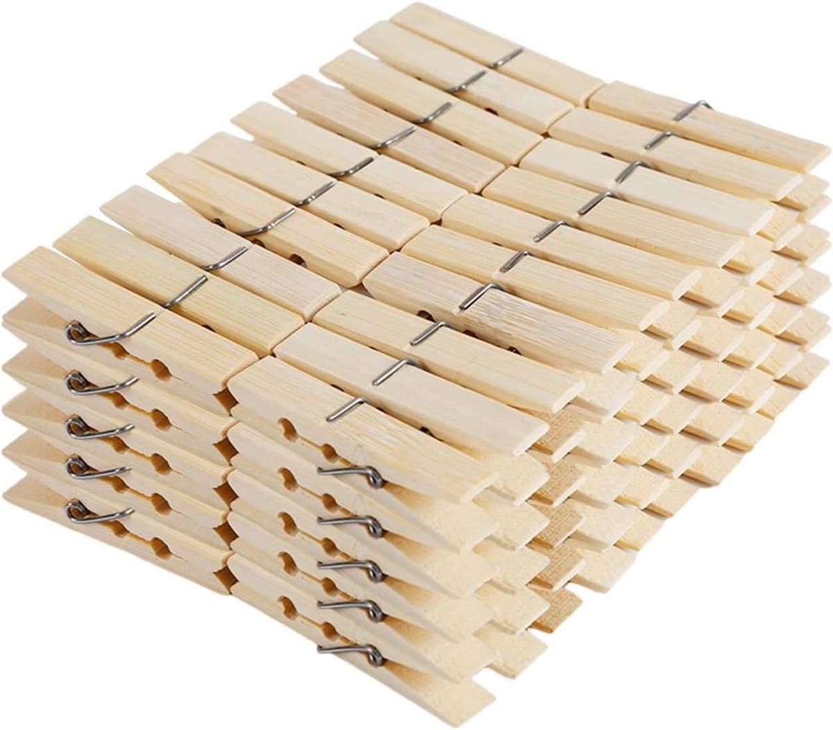 Allecto Plus - 100 stuks houten knijpers voor plaknotities en doe-het-zelf projecten — afbeelding 1