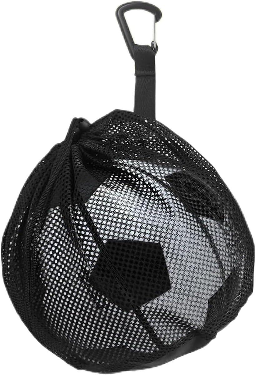Draagbare Basketbaltas voor Sportballen - Duurzaam en Multifunctioneel - Nettas met Trekkoord en Haak - Inclusief 2 Luchtpinnen - Afmetingen 12x10 inch — afbeelding 1