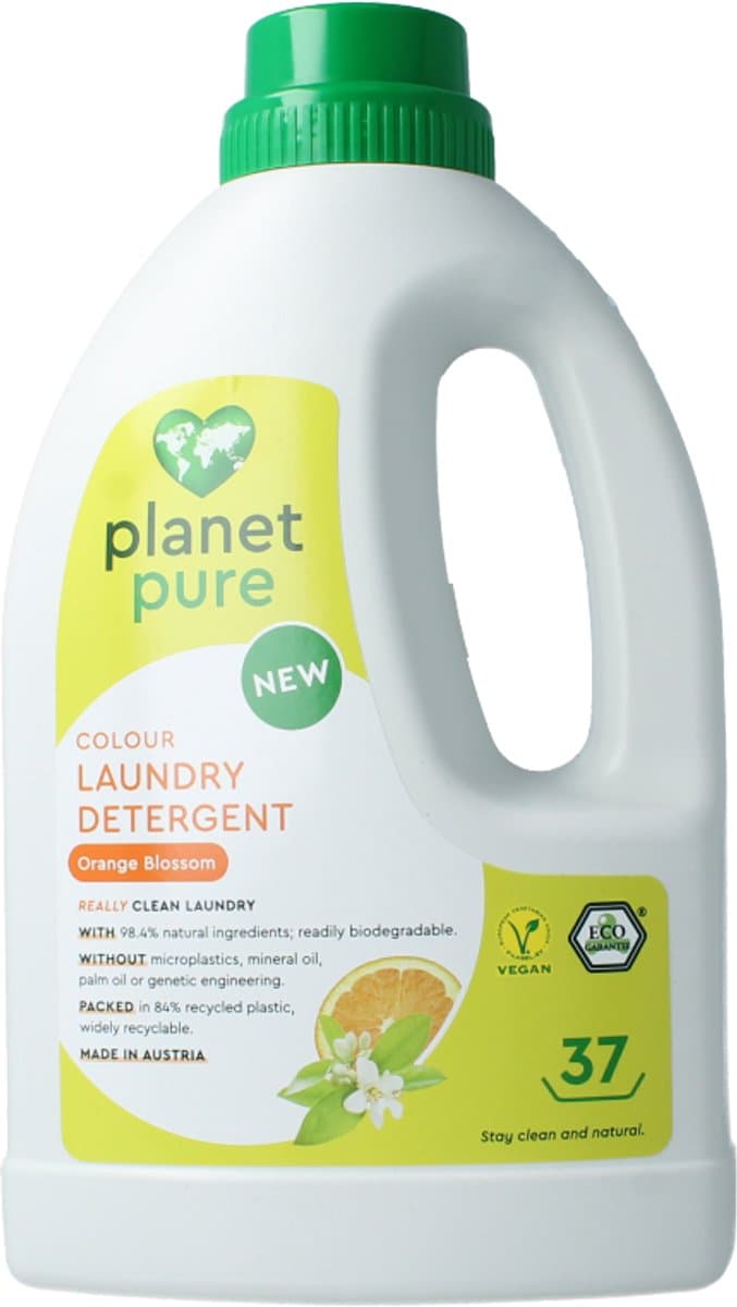 Planet Pure Wasmiddel vloeibaar gekleurde was orange 1480 Milliliter — afbeelding 1