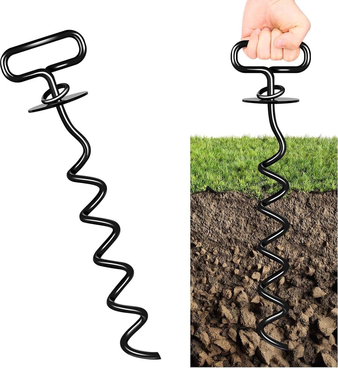 Grondanker Heavy Duty Hond Lead Stake - Schroef In Grondstaak Voor Grote Honden - Anker Voor Camping, Tuin, Strand — afbeelding 1