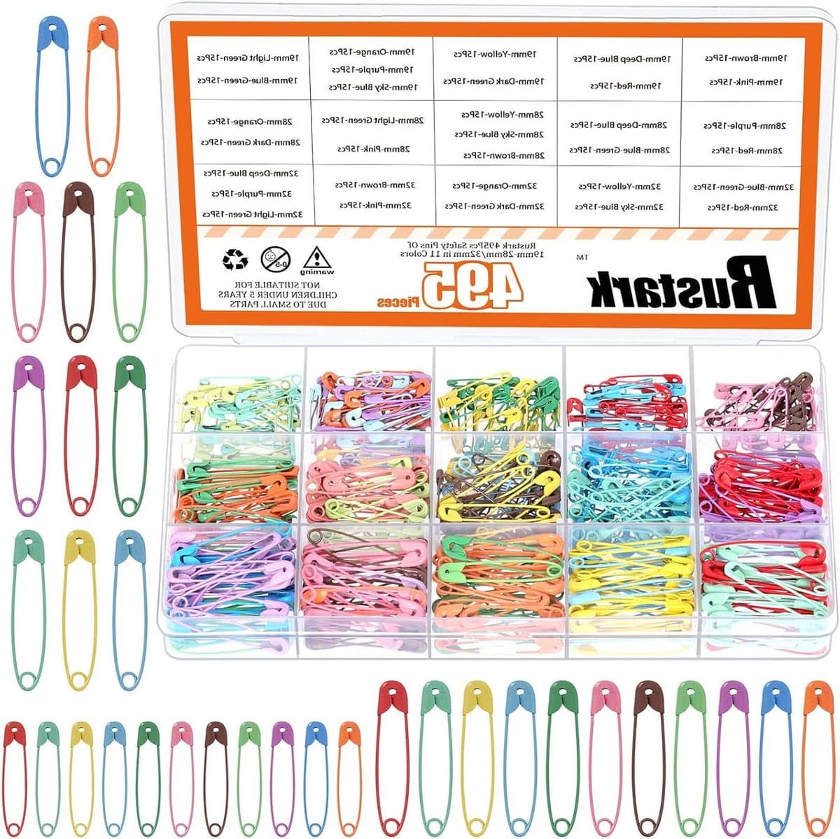 Kleine Veiligheidsspelden - Knutselspelden Bevestigingsclips - Kleding Maken - Verschillende Kleuren - Assorted Sizes - Multicolor — afbeelding 1
