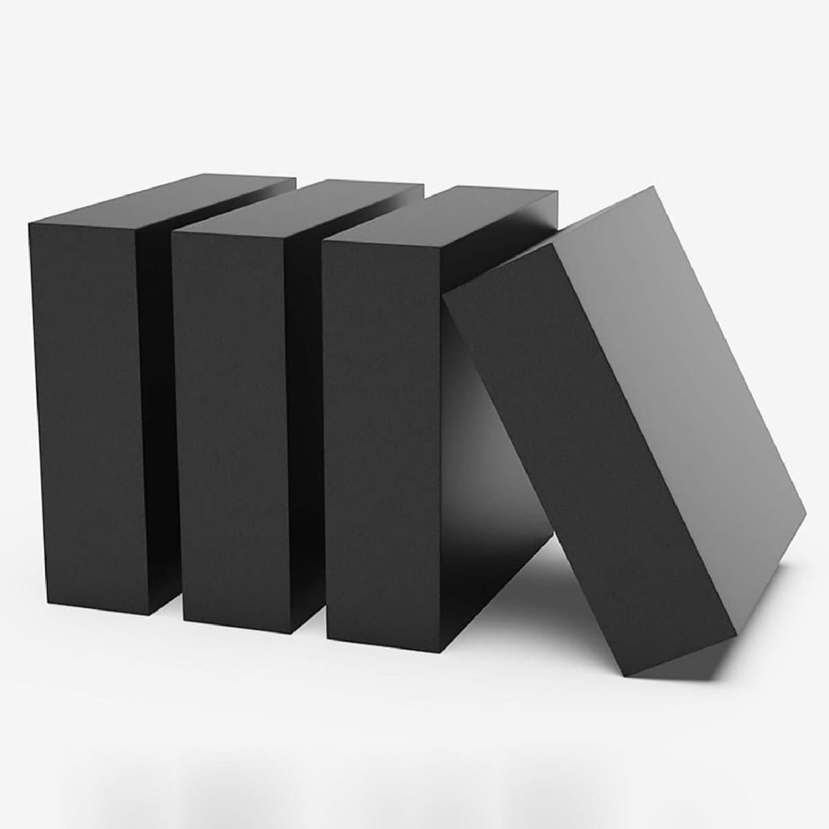 Antislip rubberen blokken - Trillingsdempers pads - Apparatuur stabiliseren - Massief rubber - 20x20x3 cm - Zwart — afbeelding 1