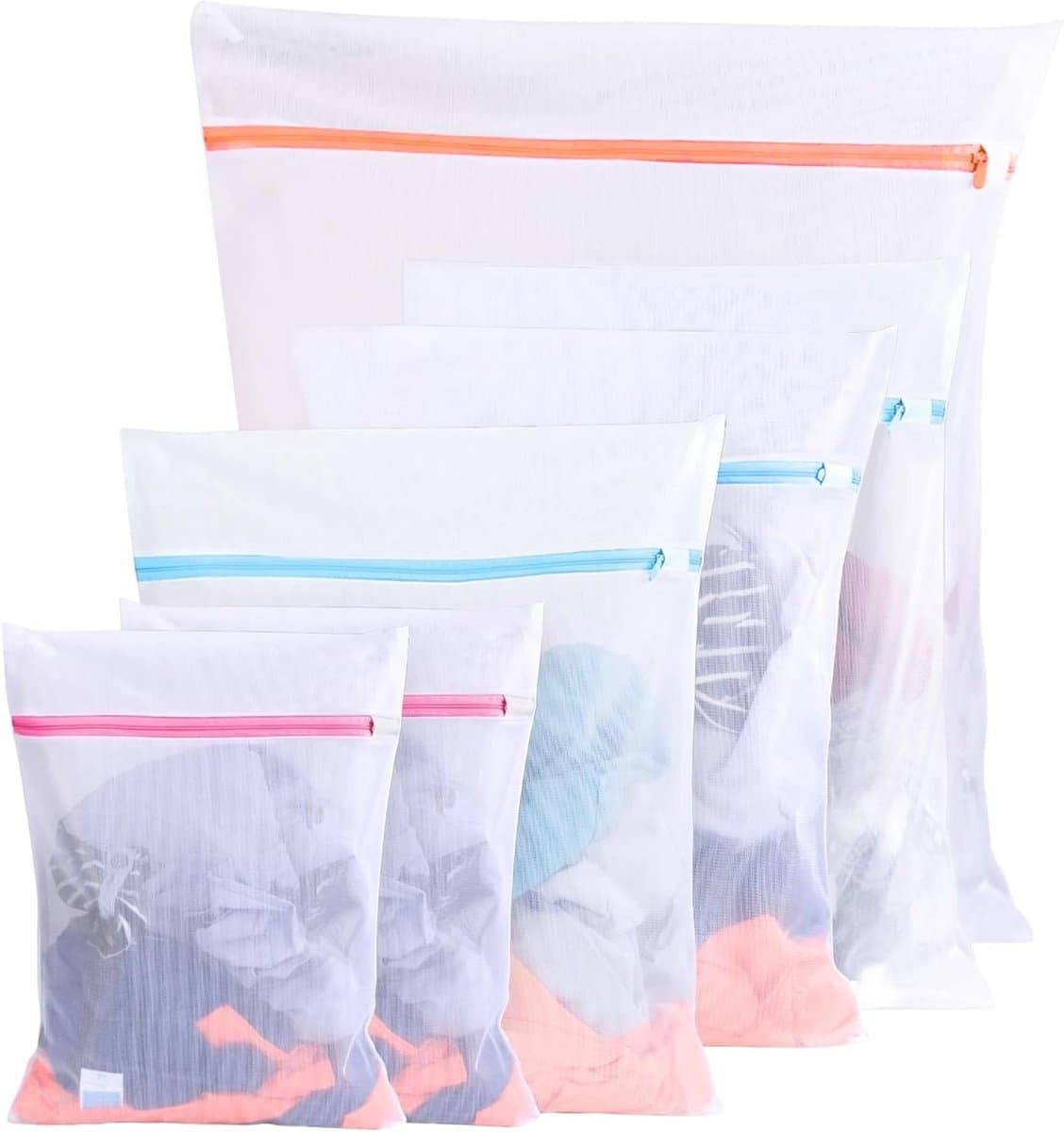 6-delige Wasnetten voor Wasmachine, 3 Maten Waszakken voor Kleding, Bescherming van Kleding, Ideaal voor Sweaters, Hemden en Ondergoed — afbeelding 1