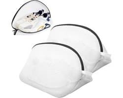 Wasnet voor schoenen, 2-delige mesh tas met rits, 40 x 25 x 25 cm, ideaal voor sneakers en sokken, wasmachine bestendig, beschermt tijdens het wassen