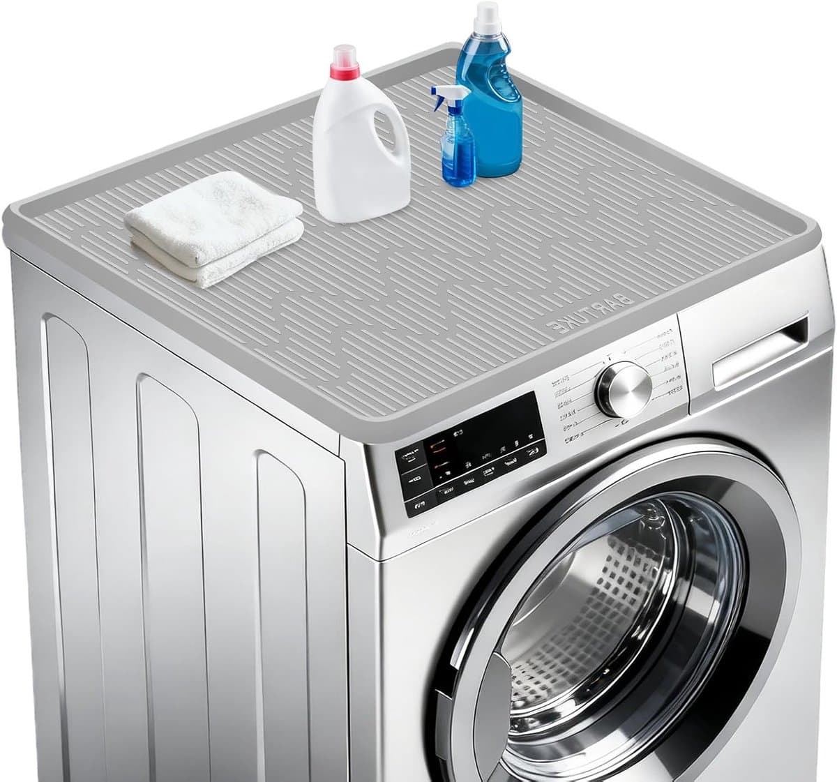 Wasmachine Mat - Droger Beschermer - Apparaten Beschermen - Waterdicht Siliconen - 68 x 68 cm - Grijs — afbeelding 1