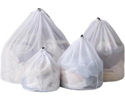 Waszakken Netweefsel - Fijnmazige Zakken - Kleding Beschermen - Veilige Ritssluiting - 4 stuks 30x40cm - Wit