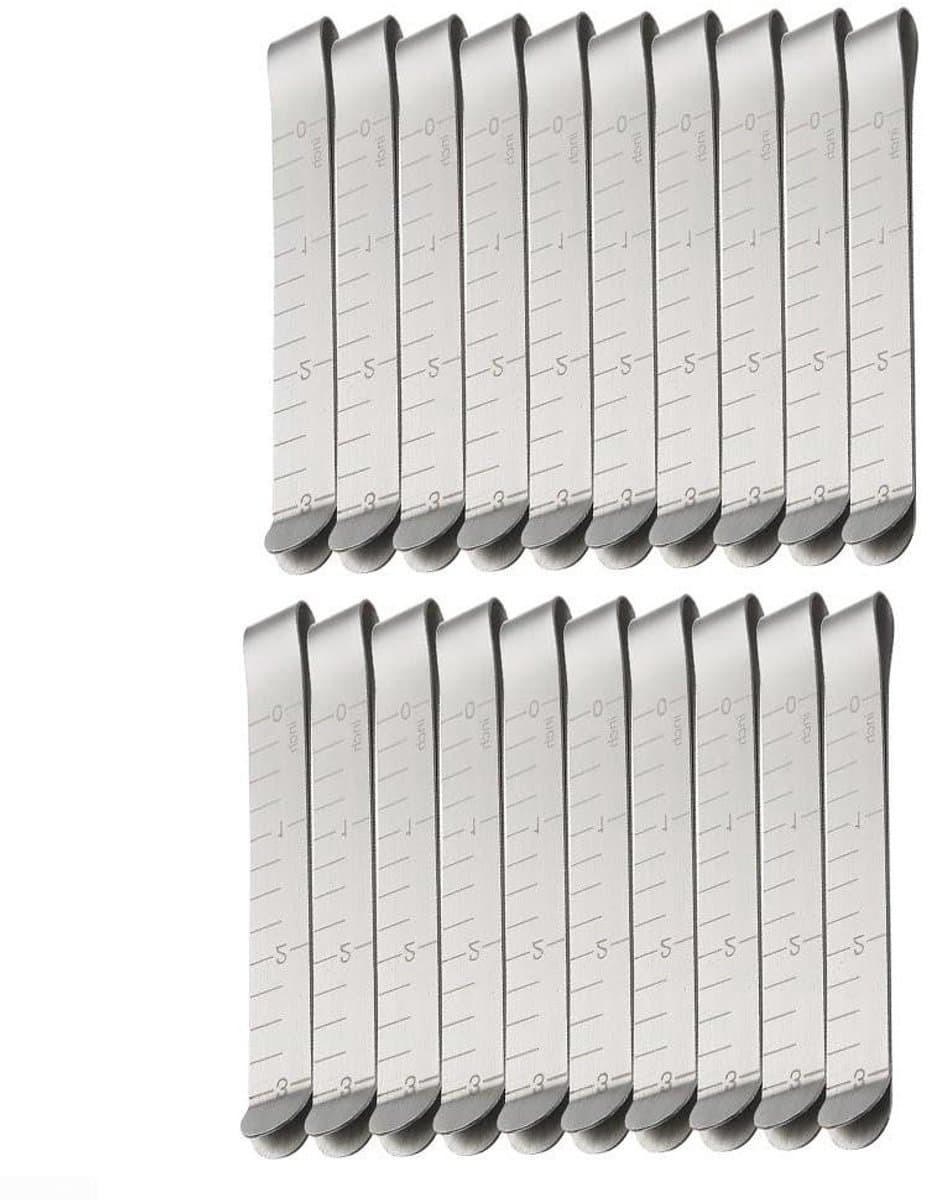 Naaiklemmen Set - Stof Liniaal Clips - Zomen Maken - Roestvrij Staal - 20 Stuks - Zilver — afbeelding 1